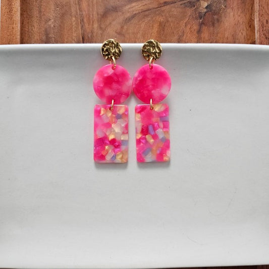 Nora Earrings - Tropical Pink