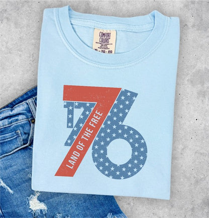 1776 Land of The Free Comfort Color Tee