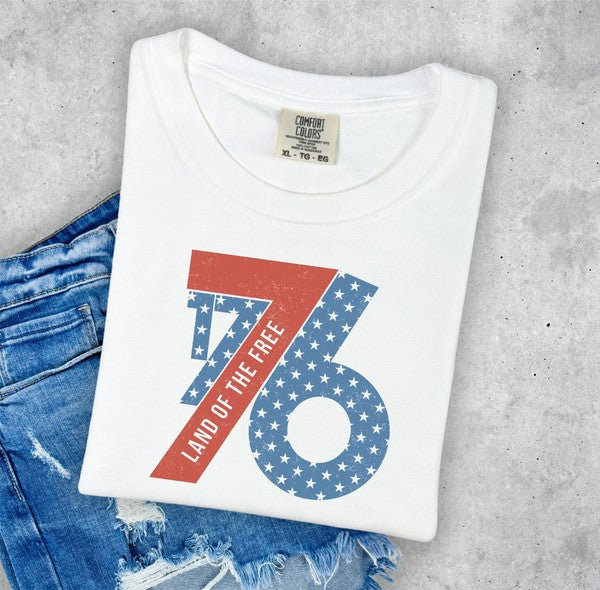 1776 Land of The Free Comfort Color Tee